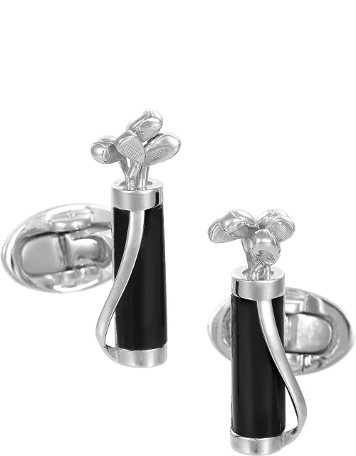 Golf Bags with Clubs Cuff Links with Black Onyx