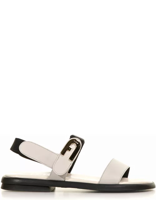 Furla Double Band Sandal In Leather
