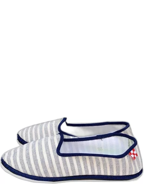 MC2 Saint Barth Blue Striped Canvas Slippers Friulane