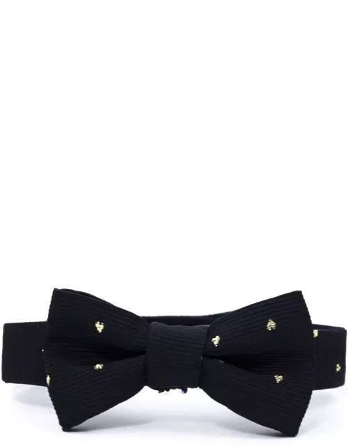 La stupenderia Navy And Gold Luxury Jacquard Bow Tie
