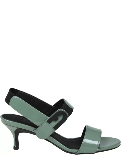 Furla Sandal Sign In Glossy Leather Color Green