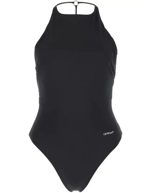 Off-White Black Stretch Polyester Swimsuit