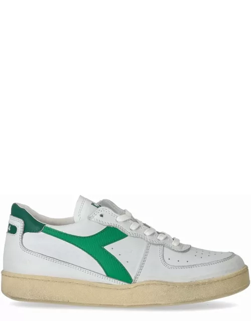 Mi Basket Low Used White Green Sneaker Diadora