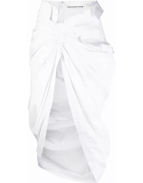 ALEXANDER WANG WOMEN Asymmetric Midi Skirt White