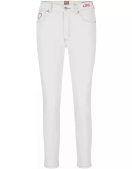 White jeans in relaxed-fit comfort-stretch denim- White Women's Jean