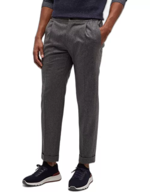 Men's Wool Stretch Pleated Pant