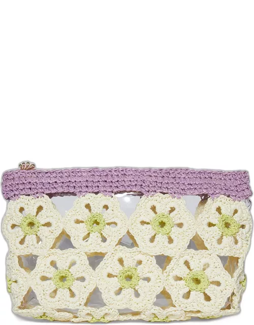Large Marigold Crochet Pouch Clutch Bag