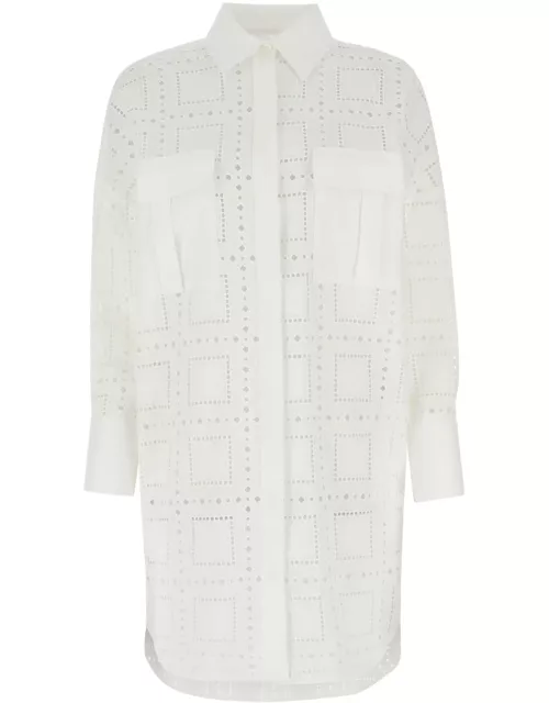 White Broderie Anglaise Shirt Dress MSG