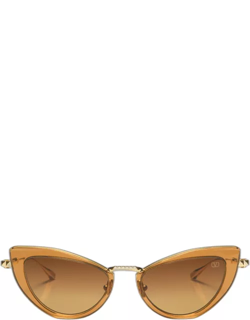 Valentino Eyewear Viii - Gold / Crystal Brown Sunglasse