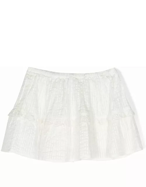 Bonpoint tiered cotton skirt