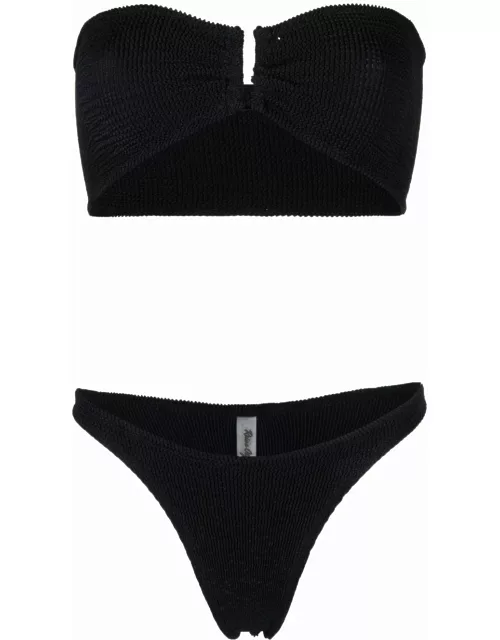 Ausilia Scrunch black bandeau bikini