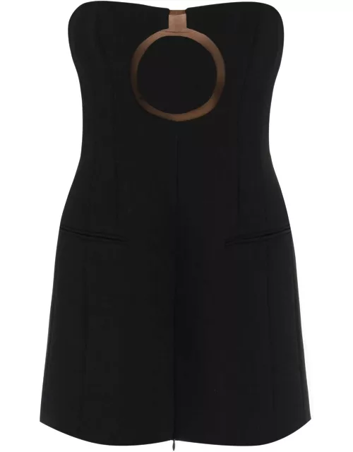 FERRAGAMO bustier mini dress with tulle insert