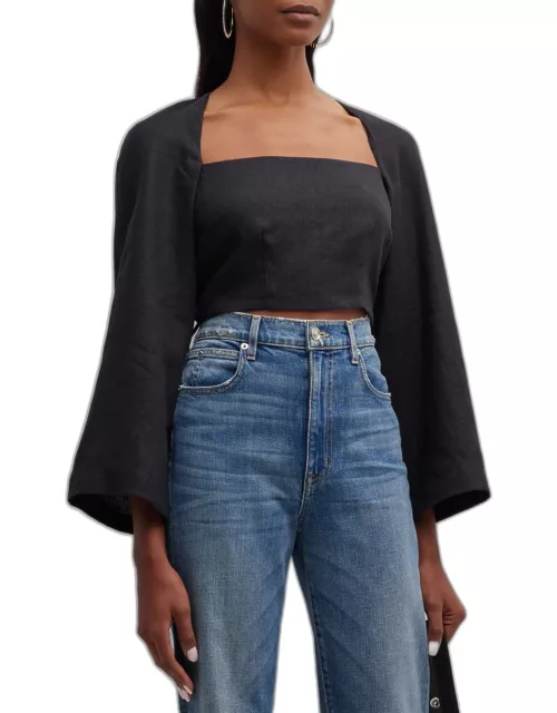 Julia Cutout Fitted Bell-Sleeve Top
