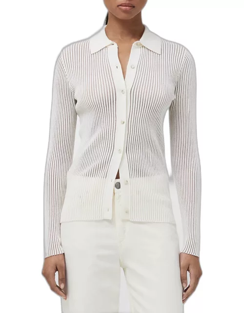 Dorit Ribbed Button-Front Top