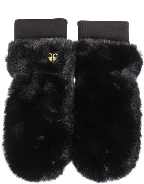 Moose Knuckles Gloves With Faux Fur Detai