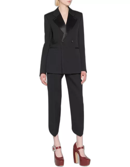 Compact Wool Two-Button Blazer Jacket