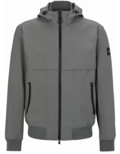 Water-repellent blouson jacket with 3D logo print- Dark Grey Men's Casual Jacket