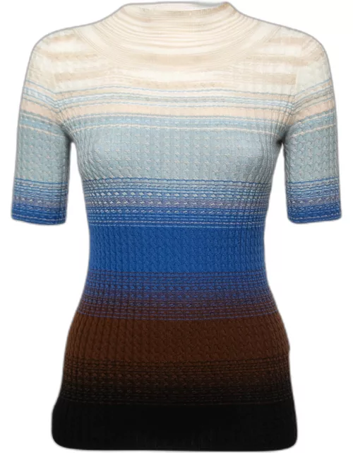 Missoni Cream/Blue Ombre Wool Knitted Top
