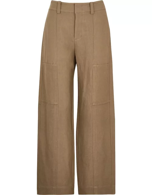 Vince Wide-leg Woven Trousers - Brown