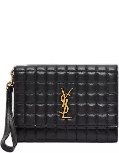 Cassandra YSL Quilted Leather Wristlet Pouch