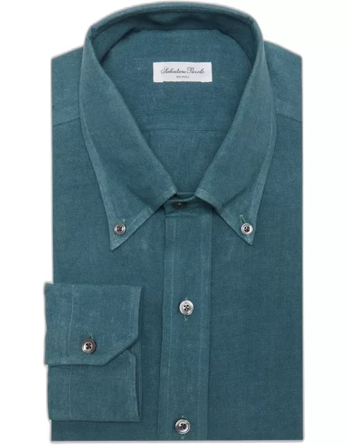 Men's Button-Down Collar Linen Dress Shirt