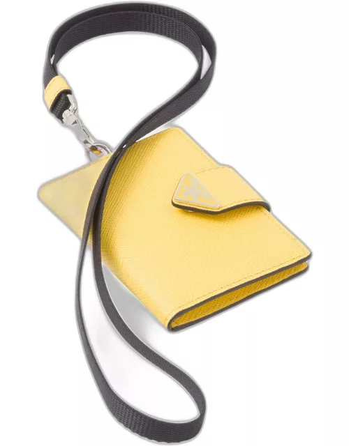 Men's Keychain Strap Saffiano Card Holder