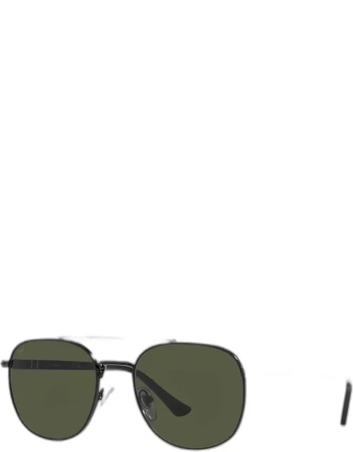 Men's Metal Double-Bridge Square Sunglasse