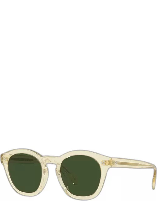 Boudreau L.A. Round Semi-Transparent Acetate & Plastic Sunglasse