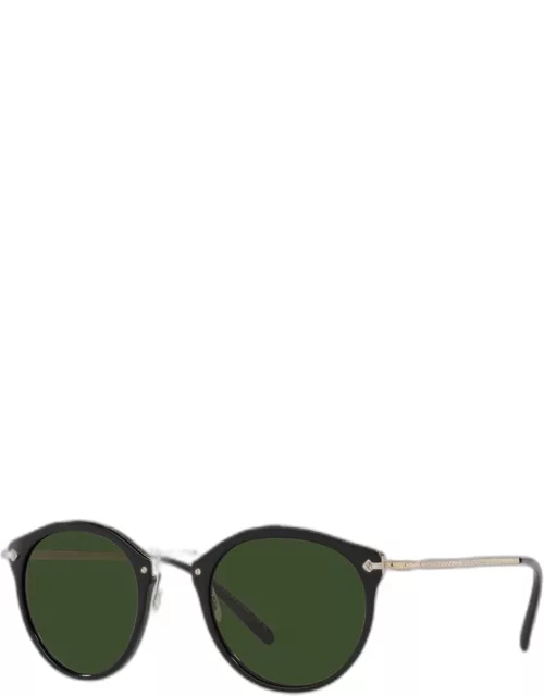 Remick Round Acetate & Plastic Aviator Sunglasse
