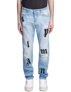 Palm Angels Jeans In Blue Cotton