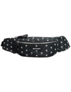 Palm Angels Waist Bag In Black Polyester