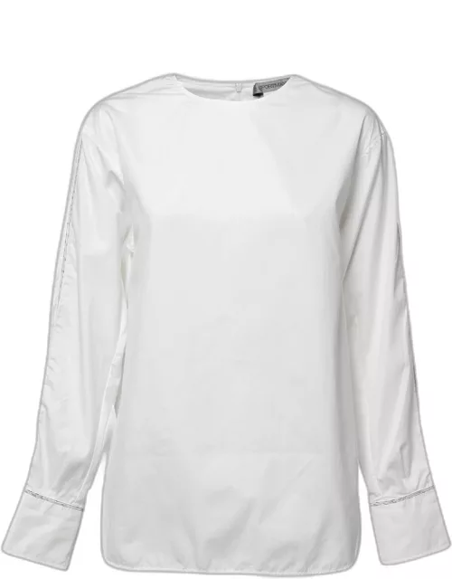 Sportmax White Cotton Long Sleeve Top