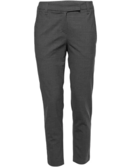 Brunello Cucinelli Grey Wool Slim Fit Trousers