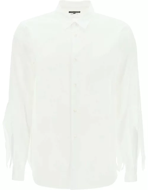 COMME DES GARCONS HOMME PLUS SPIKED FRAYED-SLEEVED SHIRT