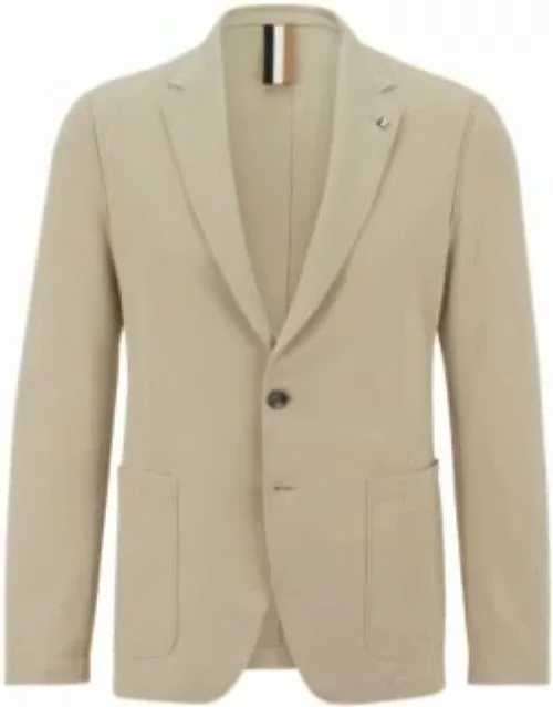 Slim-fit jacket in a cotton-rich jersey blend- Beige Men's Sport Coat