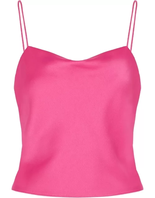 Alice + Olivia Harmon Cropped Satin Camisole Top - Pink