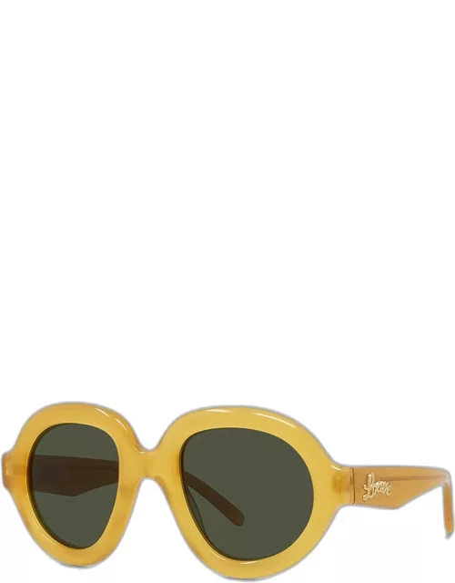 Curvy Logo Round Acetate Sunglasse