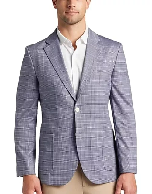 Collection by Michael Strahan Men's Michael Strahan Modern Fit Glen Plaid Crepe Knit Sport Coat Pink
