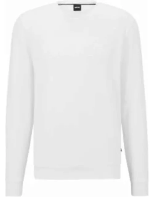 Embossed-logo loungewear sweatshirt in cotton terry- White Men's Loungewear