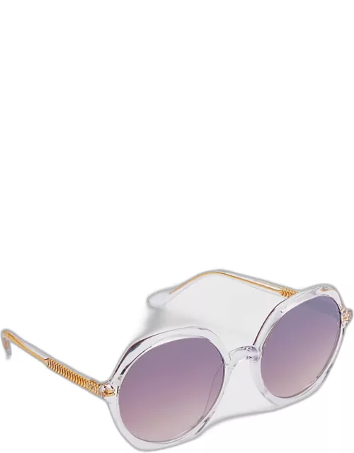 Sophia Round Clear Acetate Sunglasse