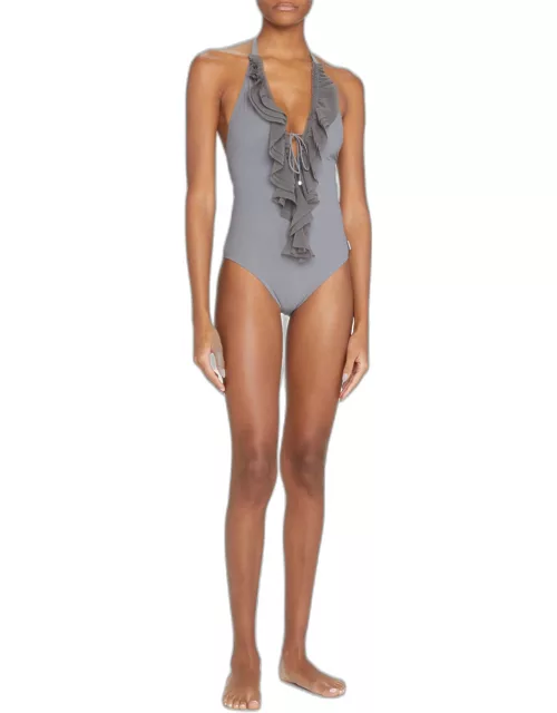 Mia Mesh Plunge One-Piece Swimsuit