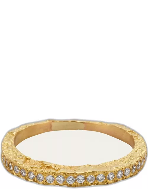 Paloma Moon Ring in 18K Solid Yellow Gold with Top Wesselton VVS Diamond
