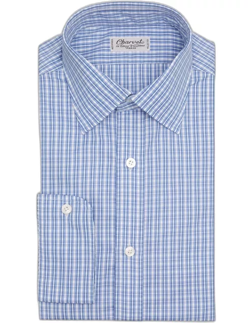 Men's Cotton Micro-Plaid Dress Shirt