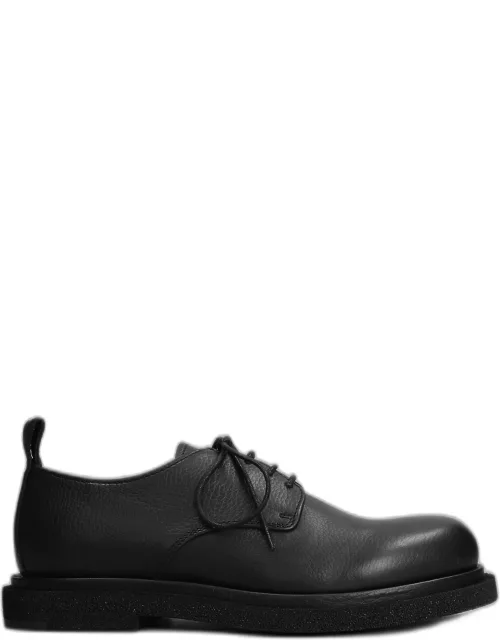 Officine Creative Tonal Lace Up Shoes In Black Leather
