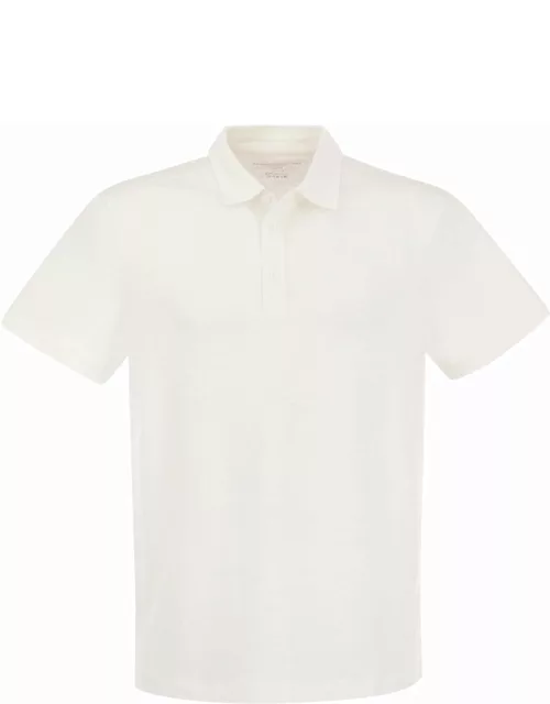 Majestic Filatures Linen Polo Shirt With Button