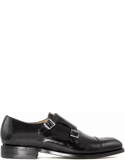 Berwick 1707 Black Leather Polished Monk Shoe