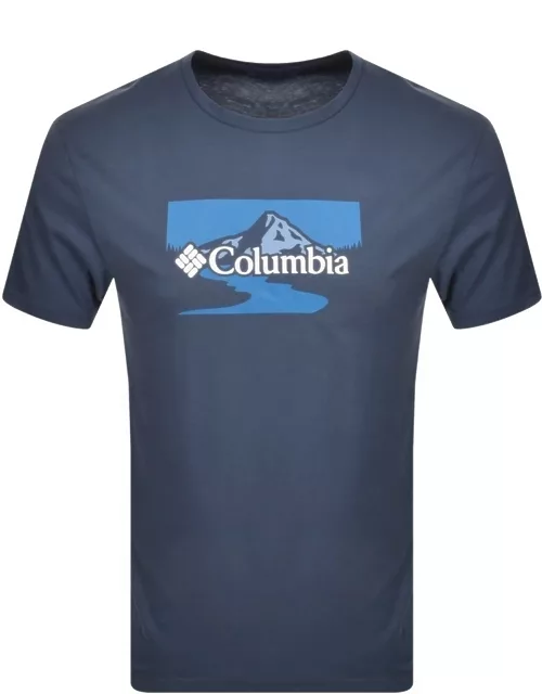 Columbia Path Lake Graphic T Shirt Blue