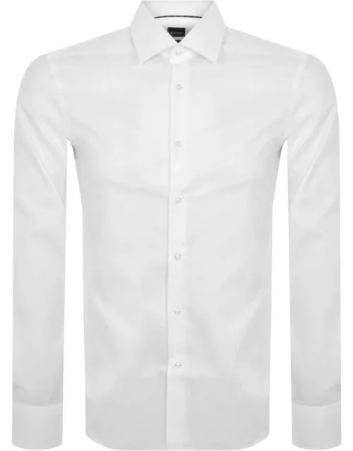 BOSS P Hank Spread Long Sleeve Shirt White