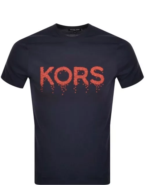 Michael Kors Spill Short Sleeve T Shirt Navy