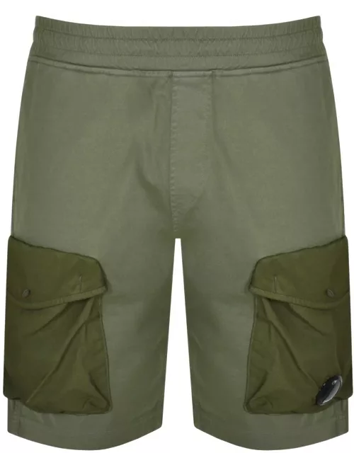 CP Company Cargo Jersey Shorts Green